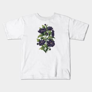 Dark Hellebore Floral Bouquet Kids T-Shirt